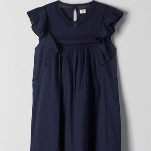 Aritzia Sunday Best Anaya Babydoll Dress in Dark Blue Size M